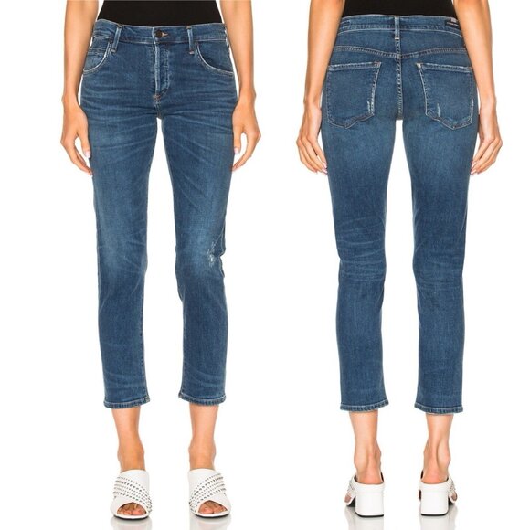 Citizens of Humanity Elsa Mid Rise Slim Fit Crop Jeans Size 26 Button Fly Taos - Picture 14 of 15